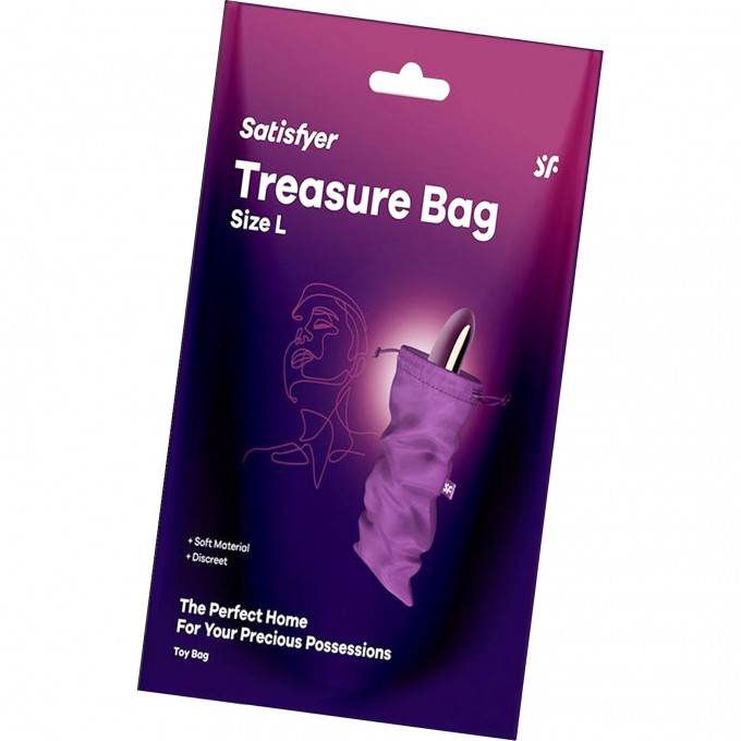 Мешочек SATISFYER TREASURE BAG для хранения игрушек L, фиолетовый 4059976 Мешочек SATISFYER TREASURE BAG для хранения игрушек L, фиолетовый 4059976