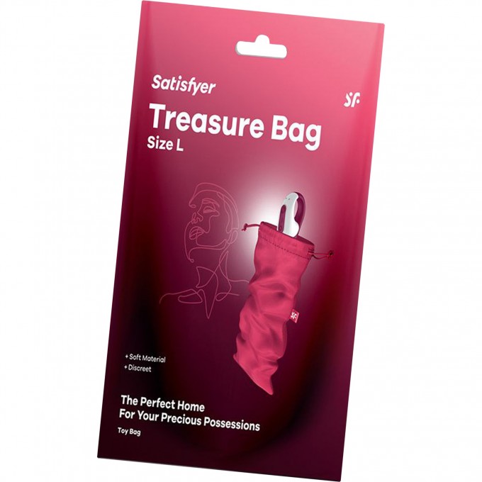 Мешочек SATISFYER TREASURE BAG для хранения игрушек L, розовый 4059990 Мешочек SATISFYER TREASURE BAG для хранения игрушек L, розовый 4059990