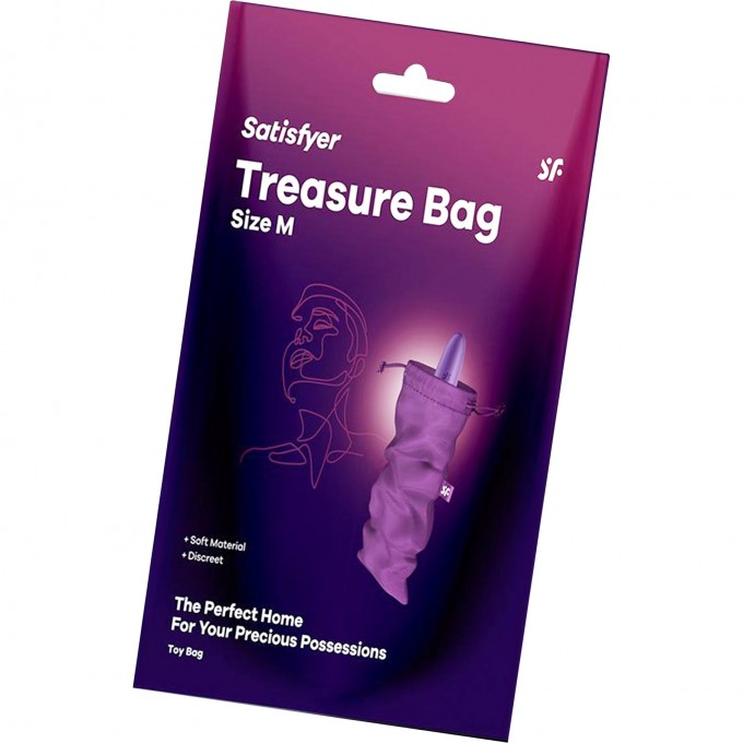 Мешочек SATISFYER TREASURE BAG для хранения игрушек M, фиолетовый 4059969 Мешочек SATISFYER TREASURE BAG для хранения игрушек M, фиолетовый 4059969
