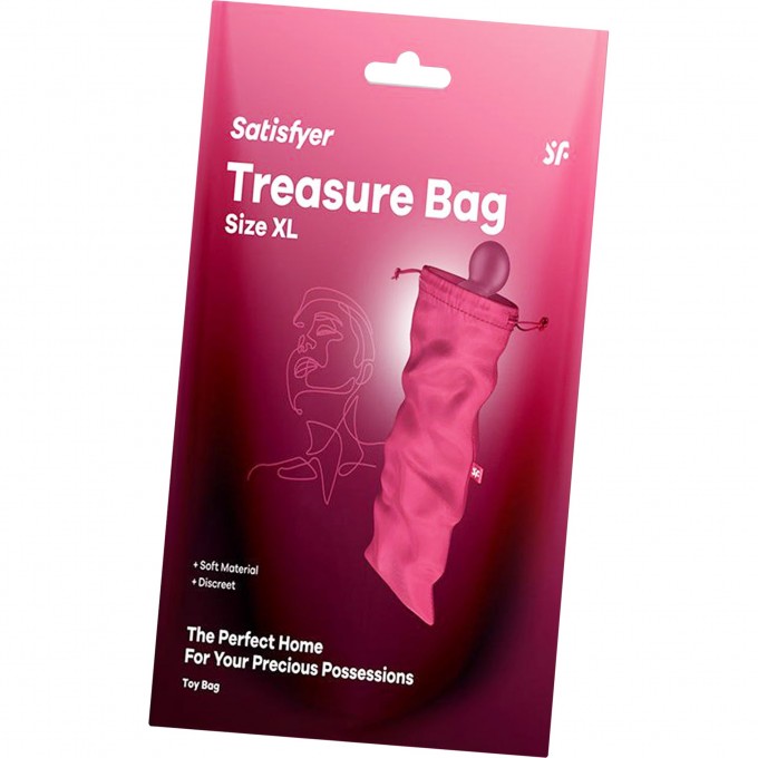 Мешочек SATISFYER TREASURE BAG для хранения игрушек XL, розовый 4059983 Мешочек SATISFYER TREASURE BAG для хранения игрушек XL, розовый 4059983
