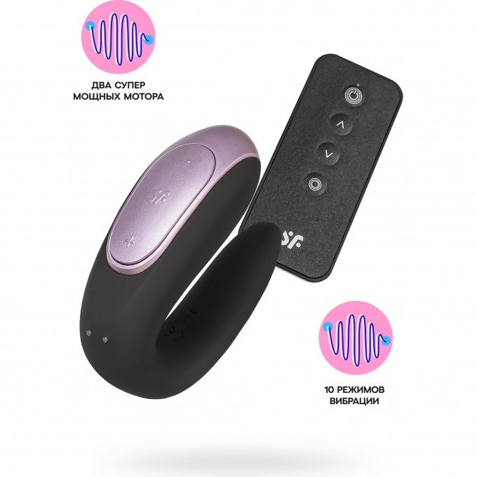 Многофункциональный стимулятор SATISFYER PARTNER DOUBLE FUN силикон черный, 18 см J2008-15-1 Многофункциональный стимулятор SATISFYER PARTNER DOUBLE FUN силикон черный, 18 см J2008-15-1
