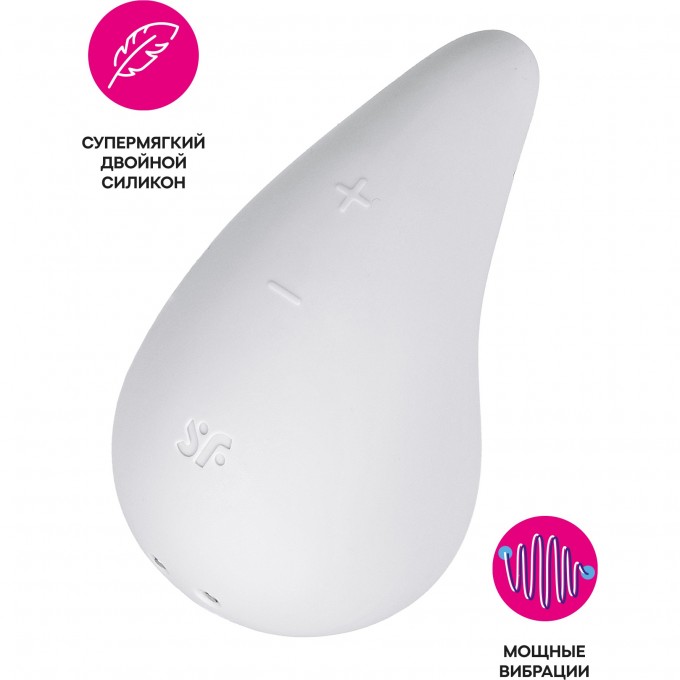 Вибромассажер SATISFYER DEW DROP, силикон, белый, 8,1 см 4066929 Вибромассажер SATISFYER DEW DROP, силикон, белый, 8,1 см 4066929
