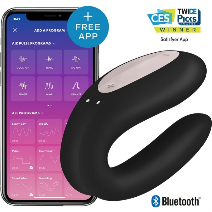 Вибростимулятор для пар SATISFYER DOUBLE JOY BLACK J2008-16-1 Вибростимулятор для пар SATISFYER DOUBLE JOY BLACK J2008-16-1