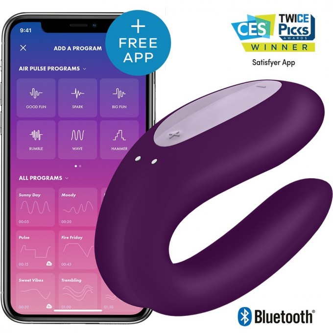 Вибростимулятор для пар SATISFYER DOUBLE JOY VIOLET J2008-16-3 Вибростимулятор для пар SATISFYER DOUBLE JOY VIOLET J2008-16-3