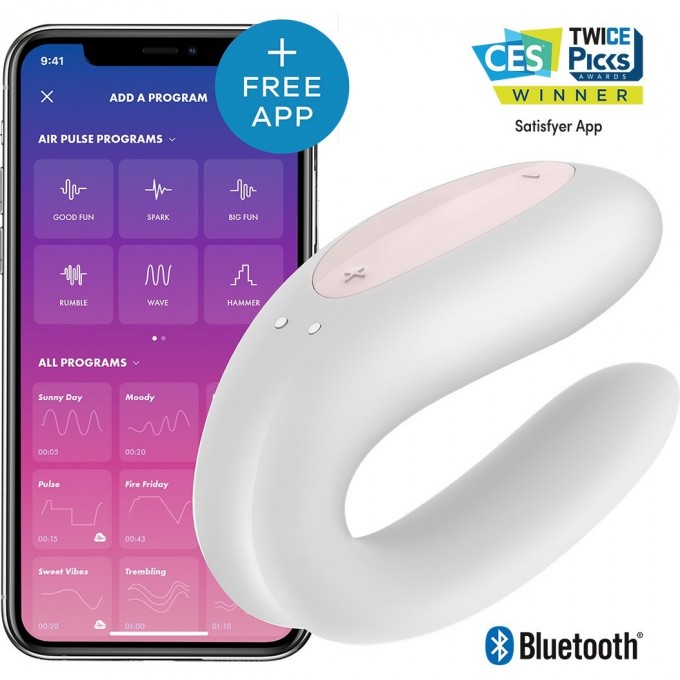 Вибростимулятор для пар SATISFYER DOUBLE JOY WHITE J2008-16-2 Вибростимулятор для пар SATISFYER DOUBLE JOY WHITE J2008-16-2