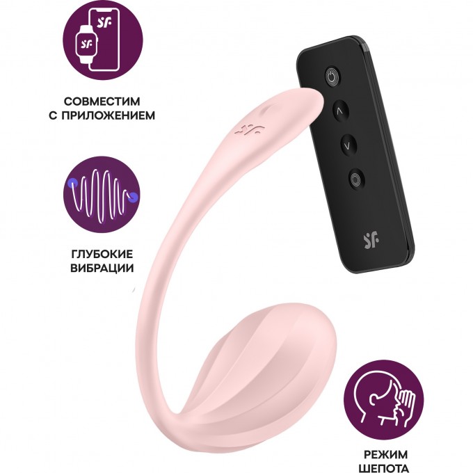 Виброяйцо SATISFYER RIBBED PETAL с пультом ДУ, розовое, 7,8 см 4002774 Виброяйцо SATISFYER RIBBED PETAL с пультом ДУ, розовое, 7,8 см 4002774
